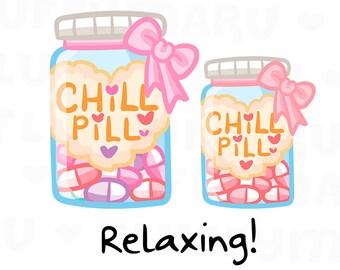 Relaxing Chill Pill || Planner Stickers, Cute Stickers for Erin Condren (ECLP), Filofax, Kikki K, Etc. || DPS125