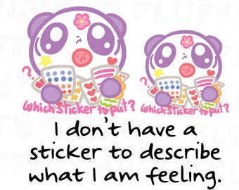 Confused Sticker Panda Mimi || Planner Stickers, Cute Stickers for Erin Condren (ECLP), Filofax, Kikki K, Etc. || MTP40