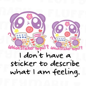 Confused Sticker Panda Mimi Planner Stickers, Cute Stickers for Erin Condren ECLP, Filofax, Kikki K, Etc. MTP40 image 1