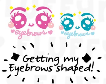 Eyebrows Threading Time || Planner Stickers, Cute Stickers for Erin Condren (ECLP), Filofax, Kikki K, Etc. || DPS39