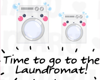 Washing Machine / Laundry Day || Planner Stickers, Cute Stickers for Erin Condren (ECLP), Filofax, Kikki K, Etc. || DPS118