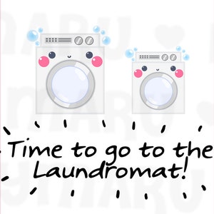 Washing Machine / Laundry Day Planner Stickers, Cute Stickers for Erin Condren ECLP, Filofax, Kikki K, Etc. DPS118 image 1