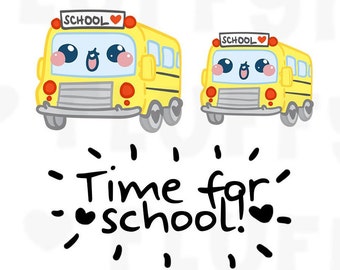 School Bus || Planner Stickers, Cute Stickers for Erin Condren (ECLP), Filofax, Kikki K, Etc. || DPS129
