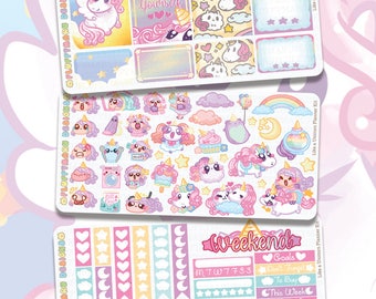 Like a Unicorn Planner Kit || Planner Stickers, Cute Stickers for Erin Condren (ECLP), Filofax, Kikki K, Etc. || PKS23