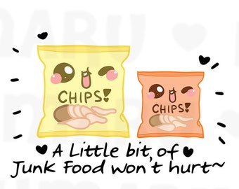 Cheat Day / Potato Chips || Planner Stickers, Cute Stickers for Erin Condren (ECLP), Filofax, Kikki K, Etc. || DPS26