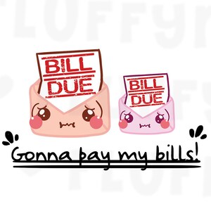 Bill Due || Planer-Aufkleber, niedlichen Aufklebern für Erin Condren (ECLP), Filofax, Kikki K. || DPS14