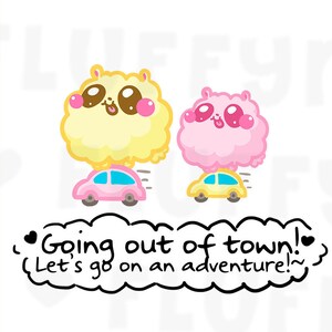 Mini Car Fluffymaru || Planner Stickers, Cute Stickers for Erin Condren (ECLP), Filofax, Kikki K, Etc. || SFS20