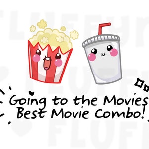 Popcorn and Soda / Movie Snacks || Planner Stickers, Cute Stickers for Erin Condren (ECLP), Filofax, Kikki K, Etc. || DPS68