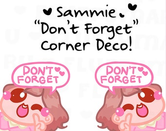 Don't Forget Sammie || Planner Stickers, Cute Stickers for Erin Condren (ECLP), Filofax, Kikki K, Etc. || CS09