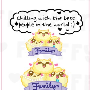 Tiempo de la familia Fluffymaru || Etiquetas engomadas del planificador, lindos pegatinas para Erin Condren (ECLP), Filofax, Kikki K, etcetera. || SFS10