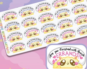 Biggie Fluffymaru Errands || Planner Stickers, Cute Stickers for Erin Condren (ECLP), Filofax, Kikki K, Etc. || BSS25