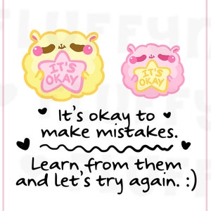 It's Okay Fluffymaru Planner Stickers, Cute Stickers for Erin Condren ECLP, Filofax, Kikki K, Etc. SFS13 image 1