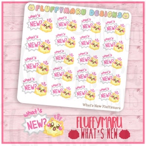 What's New Fluffymaru Planner Stickers, Cute Stickers for Erin Condren ECLP, Filofax, Kikki K, Etc. SFS248 image 1