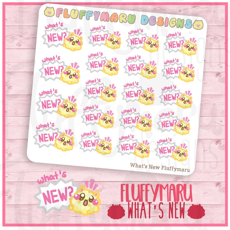 What's New Fluffymaru Planner Stickers, Cute Stickers for Erin Condren ECLP, Filofax, Kikki K, Etc. SFS248 image 1