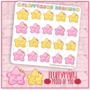 Fluffymaru Trots op je || Planner Stickers, Leuke Stickers voor Erin Condren (ECLP), Filofax, Kikki K, Etc. || Sfs257