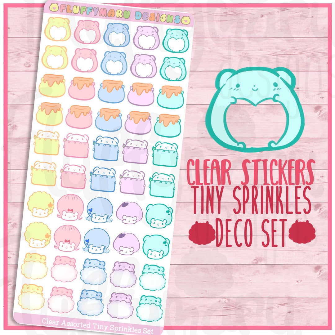 Sprinkle Container Sticker Tiny Sprinkles Deco Set || Clear Planner Stickers, Cute Stickers for ...