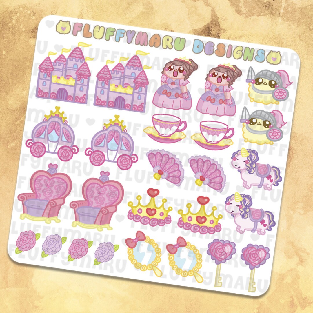 Princess Deco Sticker Set || Planner Stickers, Cute Stickers for Erin ...