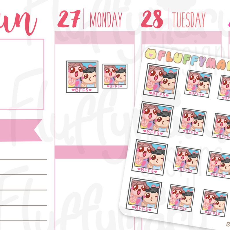 sammies snappies bff time planner stickers cute etsy
