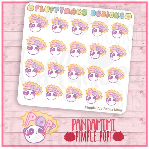 Pimple Pop! Panda Mimi || Planner Stickers, Cute Stickers for Erin Condren (ECLP), Filofax, Kikki K, Etc. || MTP65