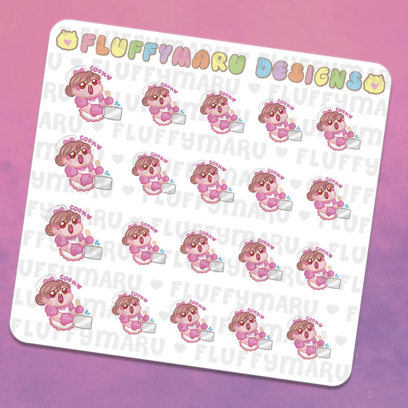 Cooking Sammie Planner Stickers, Cute Stickers for Erin Condren ECLP, Filofax, Kikki K, Etc. SFS35 image 2