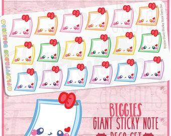 Biggie Giant Sticky Note Deco || Planner Stickers, Cute Stickers for Erin Condren (ECLP), Filofax, Kikki K, Etc. || BSS57