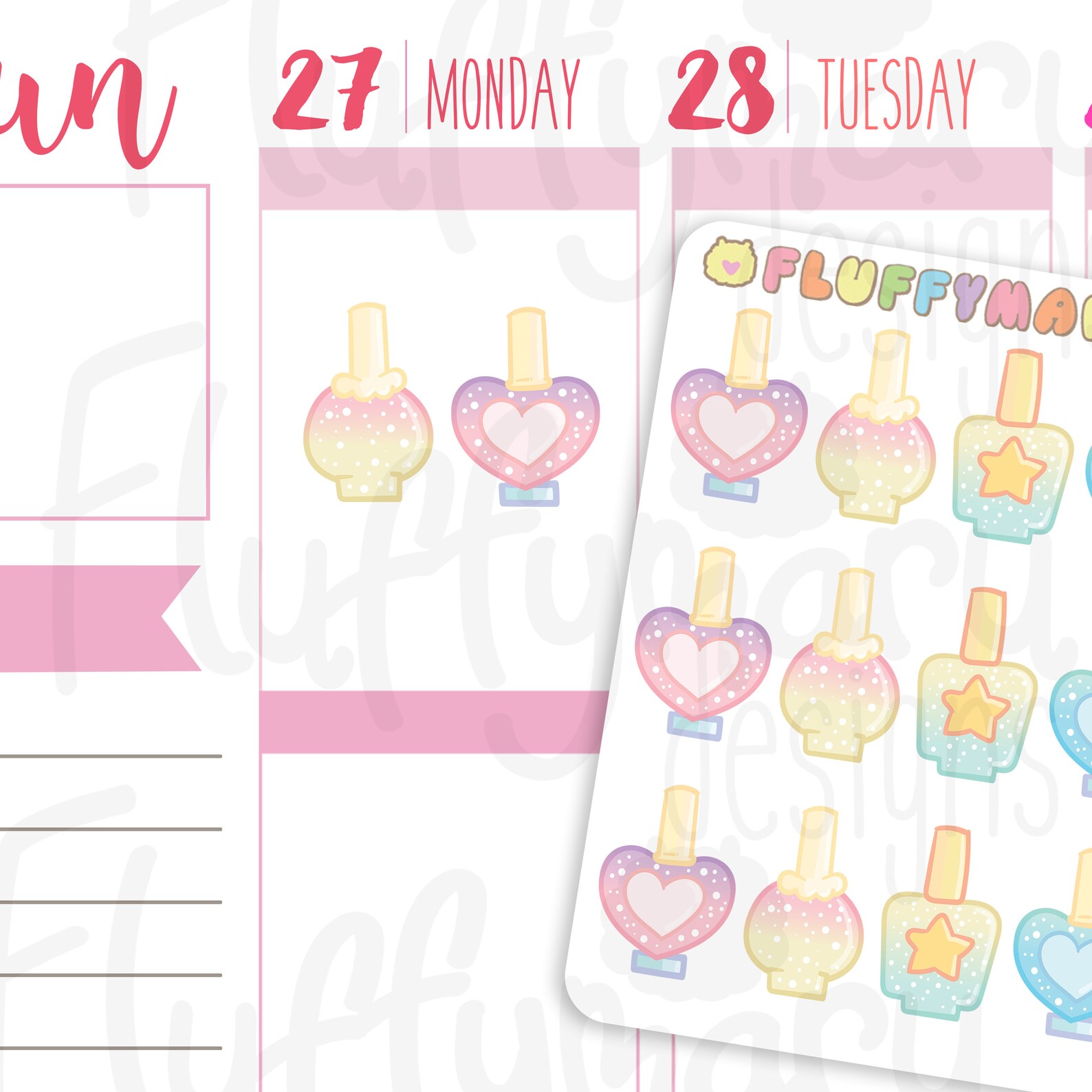 Colorful Nail Polish Planner Stickers Cute Stickers for Etsy