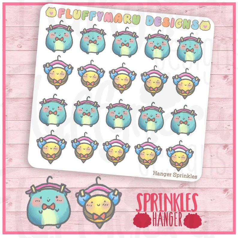 Hanger Sprinkles Planner Stickers, Cute Stickers for Erin Condren ECLP, Filofax, Kikki K, Etc. STB78 image 1