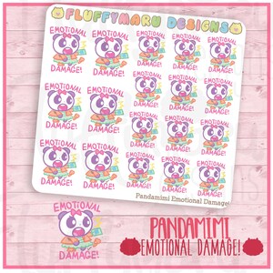 Pandamimi "Gefühlsschaden!" || Planner Sticker, süße Sticker für Erin Condren (ECLP), Filofax, Kikki K, etc. || MTP93