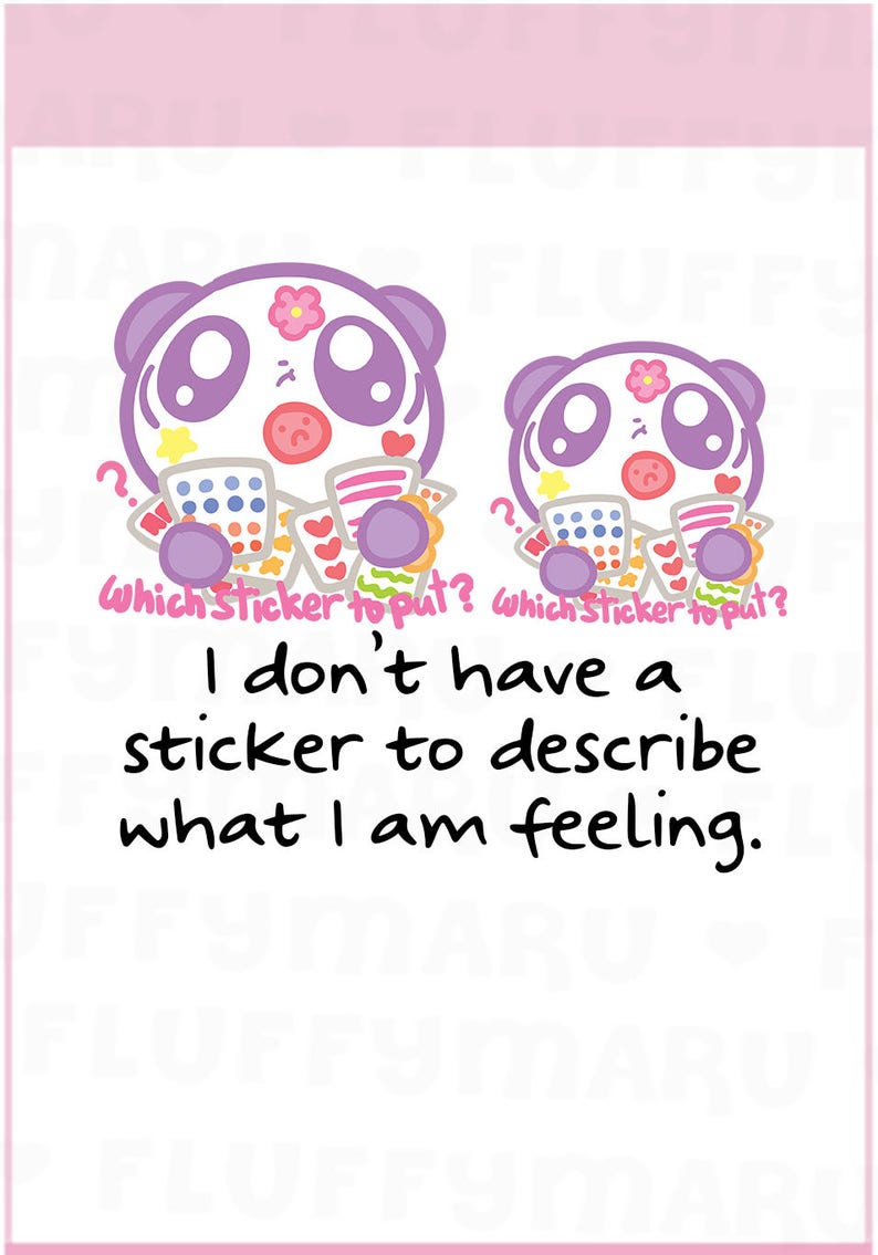 Confused Sticker Panda Mimi Planner Stickers, Cute Stickers for Erin Condren ECLP, Filofax, Kikki K, Etc. MTP40 image 1