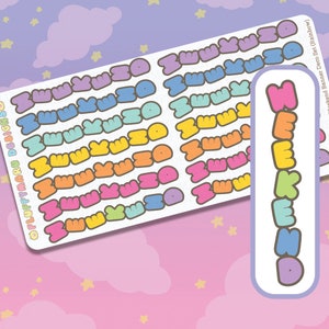 Fin de semana de Biggie Rainbow Pegatinas del planificador, pegatinas lindas para Erin Condren (ECLP), Filofax, Kikki K, Etc. BSS38
