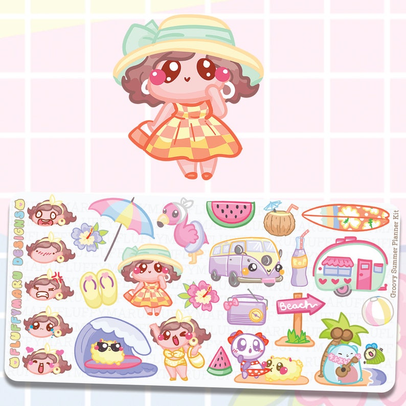 Grooviger Sommer Planner Kit Sticker süße Sticker für Erin - Etsy.de