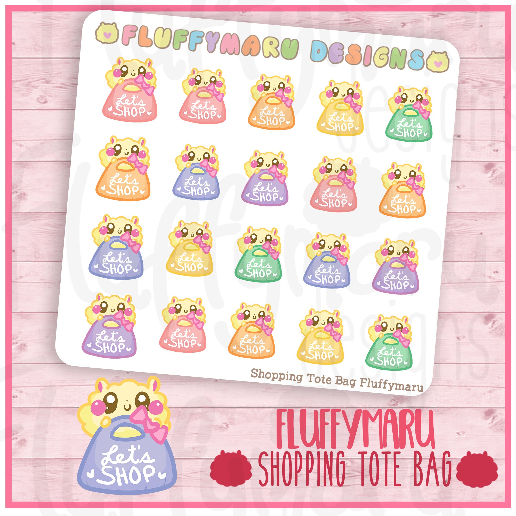 Shopping Tote Bag Planner Stickers Cute Stickers for Erin Etsy