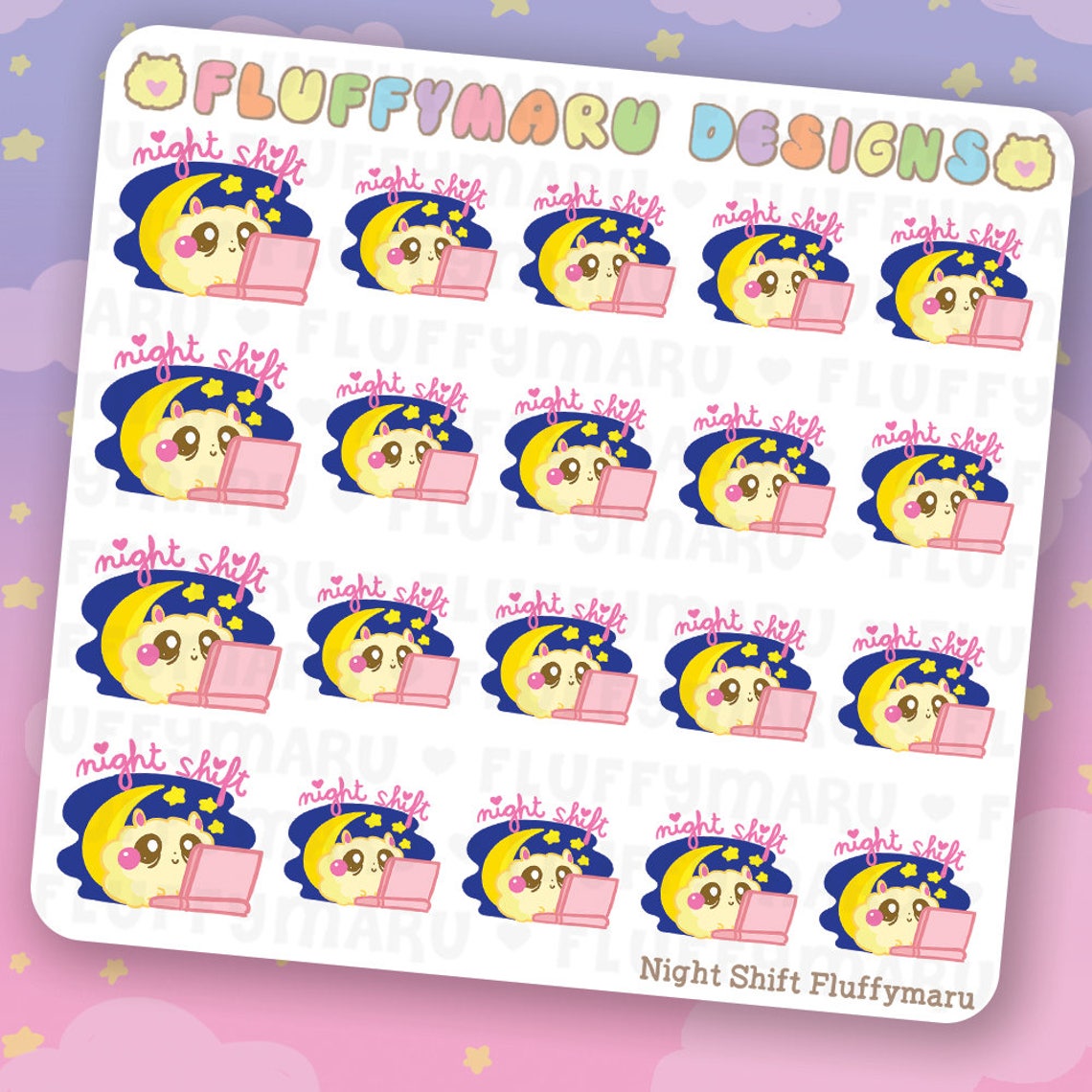 Night Shift Fluffy Planner Stickers Cute Stickers for Erin | Etsy