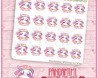 Pandamimi Waiting for Mail || Planner Stickers, Cute Stickers for Erin Condren (ECLP), Filofax, Kikki K, Etc. ||  MTP98