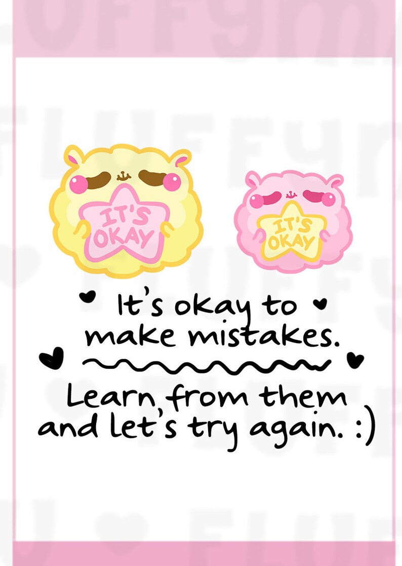 It's Okay Fluffymaru Planner Stickers, Cute Stickers for Erin Condren ECLP, Filofax, Kikki K, Etc. SFS13 image 1