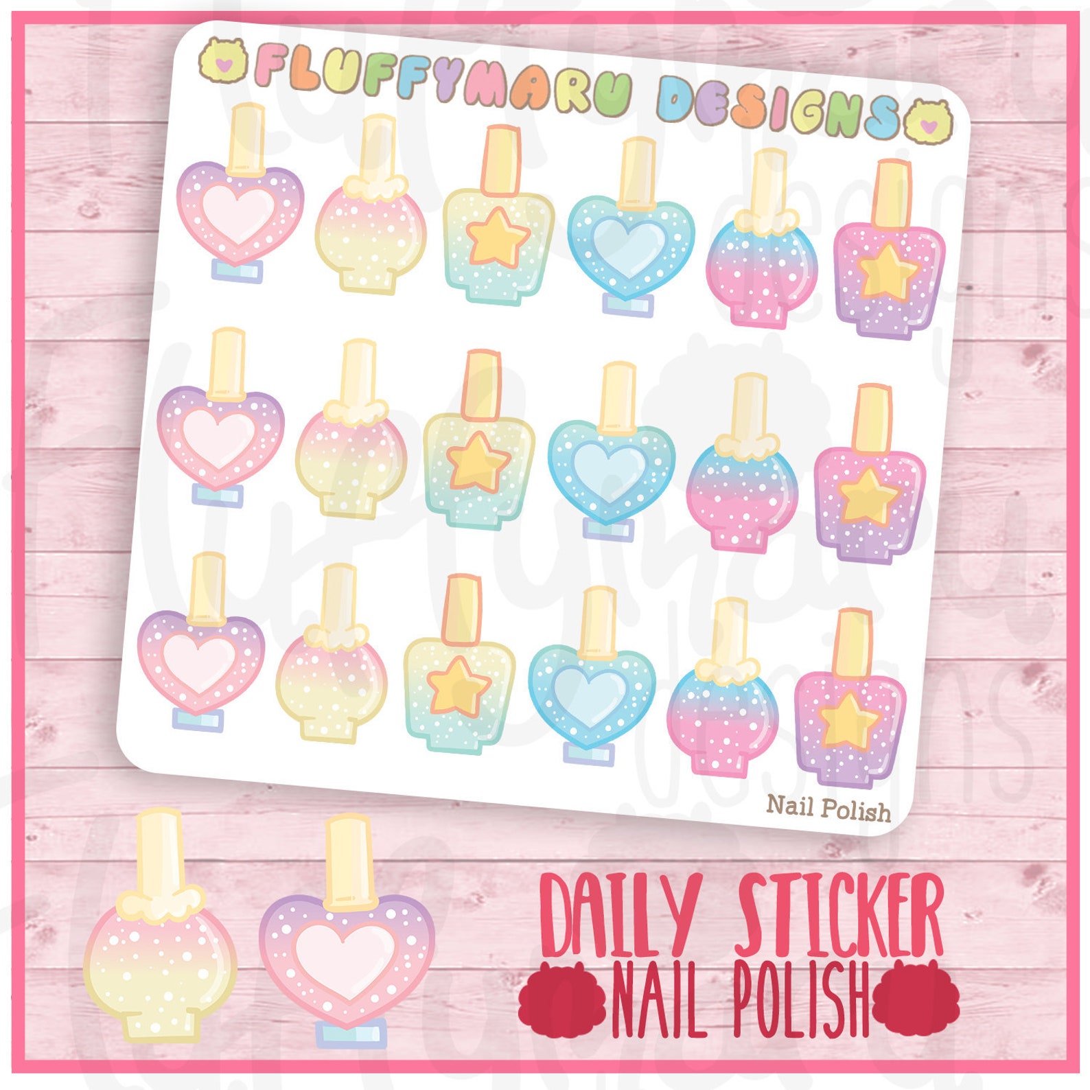 Colorful Nail Polish Planner Stickers Cute Stickers for Etsy
