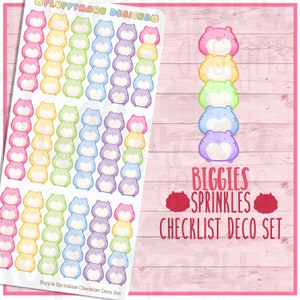 Biggie Sprinkles Checkliste Deco Set | | Planer Aufkleber, Cute Stickers für Erin Condren (ECLP), Filofax, Kikki K, Etc. | | | BSS75
