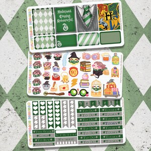 Groene magische huis planner Kit || Planner stickers, leuke stickers voor erin Condren (ECLP), Filofax, Kikki K, enz. || PKS19