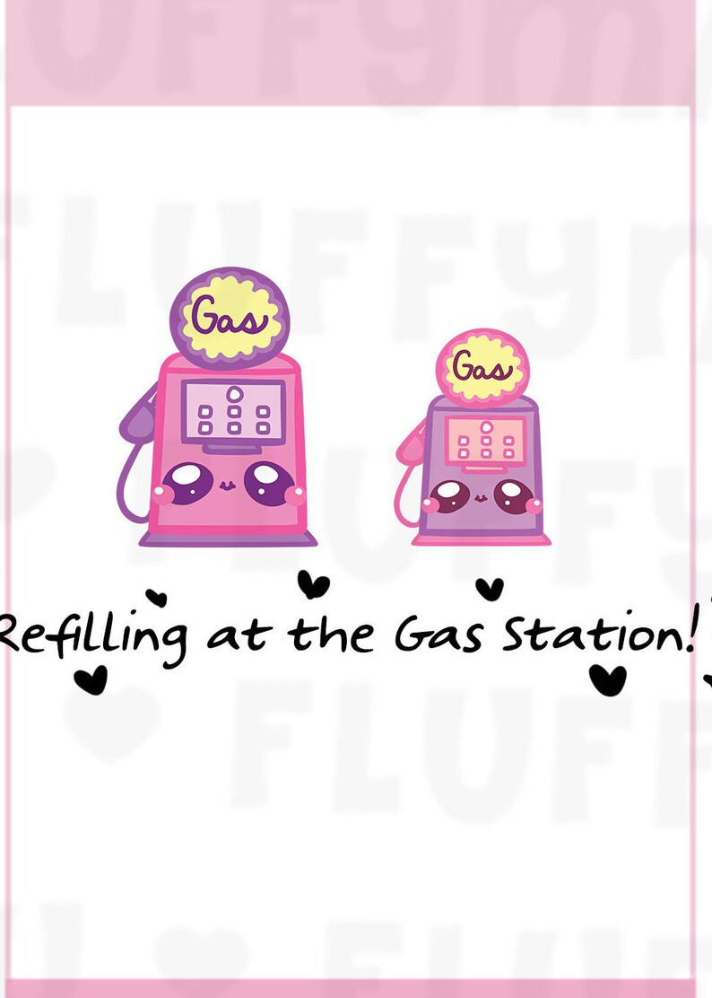 Gas Pump Planner Stickers, Cute Stickers for Erin Condren ECLP, Filofax, Kikki K, Etc. DPS43 image 1