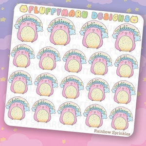 Rainbow Believe Sprinkles Planner Stickers, Cute Stickers for Erin Condren ECLP, Filofax, Kikki K, Etc. STB58 image 2