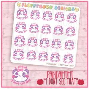 Pandamimi "Não vejo isso" || Adesivos de planejador, adesivos fofos para Erin Condren (ECLP), Filofax, Kikki K, etc. MTP93