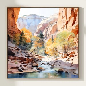 Zion National Park Art, Zion National Park Painting, Zion National Park Watercolor Art, Watercolor Painting, Watercolor Print, Home Decor