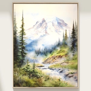 Impression de voyage Mount Rainier Poster Mount Rainier Impression d'art Parc national Cadeau Mount Rainier Art mural Mount Rainier Oeuvre d'art Mount Rainier
