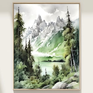 Grand Teton Art Print, Grand Tetons National Park, Watercolor Print, Mountain Wall Art, National Park Art, Mountain Print, Home Decor Gift