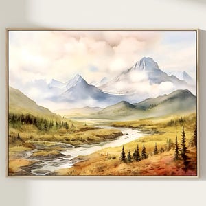 Denali National Park Travel Print Watercolor Wall Art Home Décor Gift Art Travel Poster