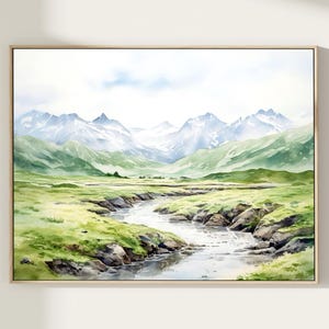 Denali National Park Travel Print Watercolor Wall Art Home Décor Gift Art Travel Poster