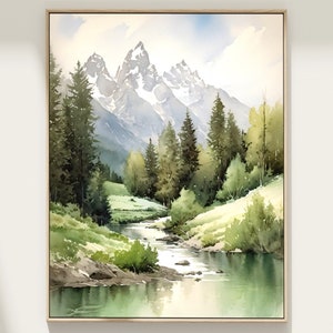 Grand Teton Art Print, Grand Tetons National Park, Watercolor Print, Mountain Wall Art, National Park Art, Mountain Print, Home Decor Gift