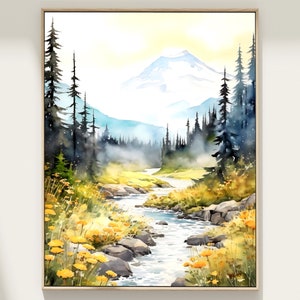 Impression de voyage Mount Rainier Poster Mount Rainier Impression d'art Parc national Cadeau Mount Rainier Art mural Mount Rainier Oeuvre d'art Mount Rainier