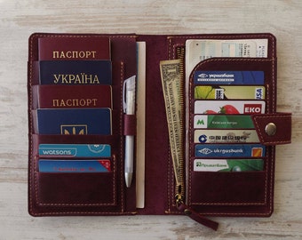 Family passport holder/ 4 passport holder/travel wallet/family travel wallet/leather passport holder