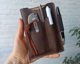 Leather EDC Wallet/EDC pocket organizer/Front Pocket EDC/edc pouch/Leather edc pocket Slip/edc pocket/leather edc organizer  for field notes